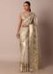 Golden Silk Saree With Exquisite Resham Thread Butti Work