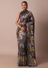 Graceful Grey Saree With Exquisite Thread Resham Work