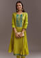 Green Bandhani Dola Silk Kurta Set With Gotta Lace Dupatta