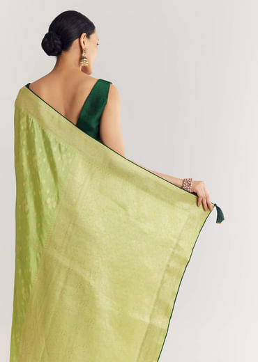 Green Butti Work Saree