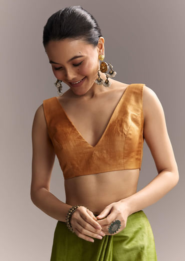 Green Cotton Saree With Hand Painted Floral Motifs And Contrast Border