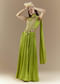 Green Crop Top Skirt Set with Zardozi Work