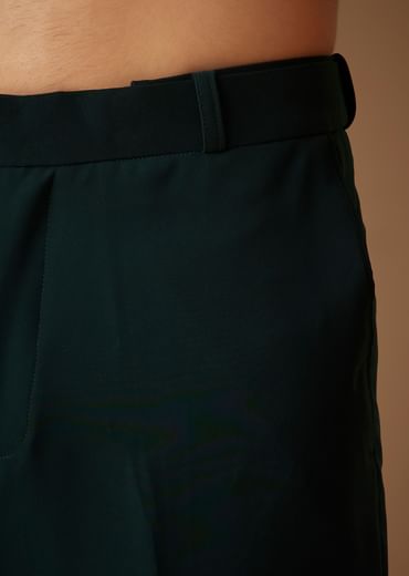 Green Embroidered Indo Western Jacket Set