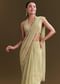 Green Georgette Saree With Kashmiri Bud Embroidery