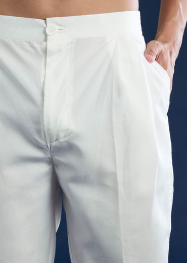 Green Linen Kurta Set with Sequin Work