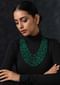 Green Multilayered Necklace Adorned With Jade Stone Beads By Paisley Pop