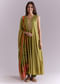 Green Muslin Anarkali Suit With Patola Style Print