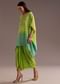 Green Ombre Zardosi Crepe Kaftan Kurta Dhoti Set