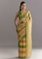 Green Orange Shaded Soft Organza Saree With Cutdana Embroidery And Stone Embellishment
