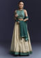 Green Satin Bridesmaid Lehenga With Hand Dyed Chevron Print Choli