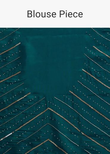 Green Shaded Tissue Saree With Cutwork Scallop Border