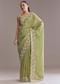 Green Tissue Saree With Bead And Sequin Embroidery