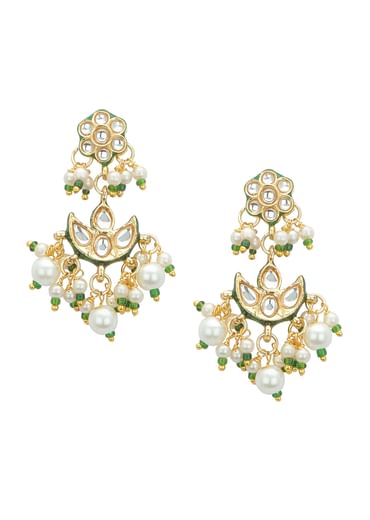 Green And Gold Kundan Short Necklace Set