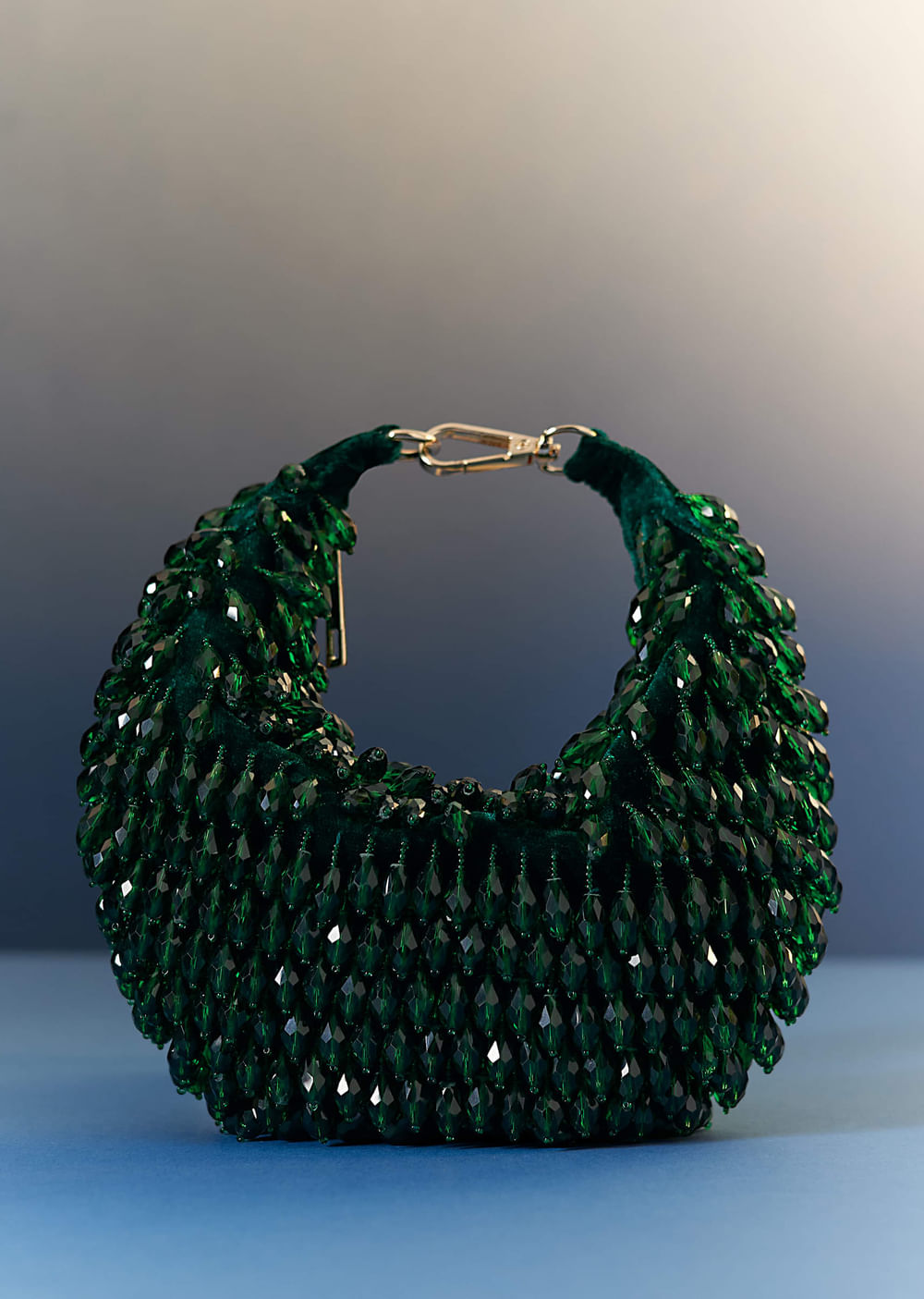 Green Bead Potli With Embellishments