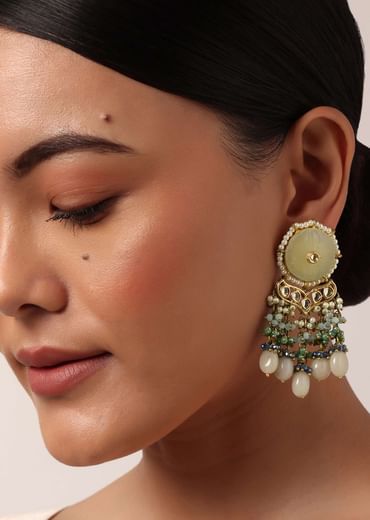 Green Bridal Choker Set With Beige Stones And Kundan