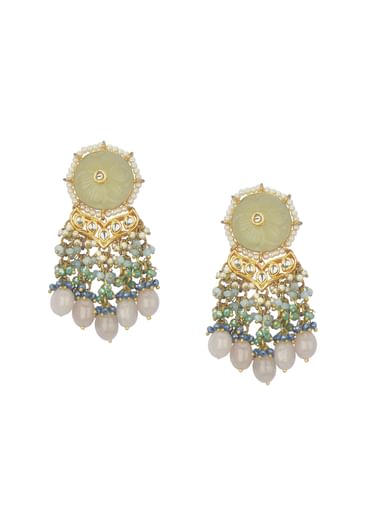 Green Bridal Choker Set With Beige Stones And Kundan