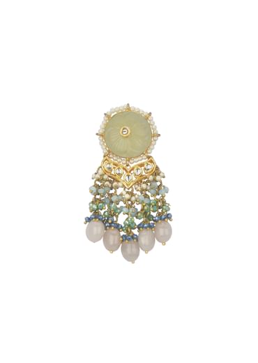 Green Bridal Choker Set With Beige Stones And Kundan