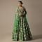 Green Chanderi Printed Lehenga Set