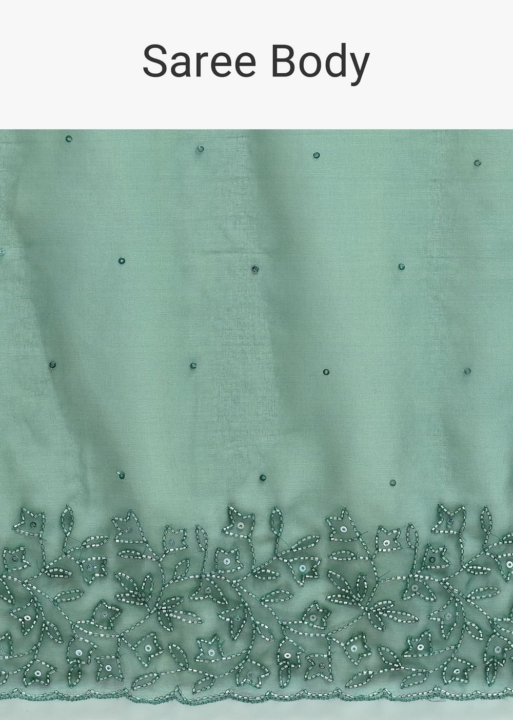 Green Embroidered Organza Saree With Unstitched Blouse