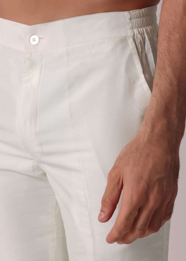 Green Linen Kurta Set For Festive