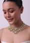 Green Kundan Necklace Set With Chandbalis In Mix Metal