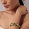 Green Meenakari Bangle With Studded Kundan