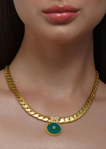 Green Onyx Link Necklace