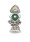 Green Oxidsed Jhumkas With Meenakari Work