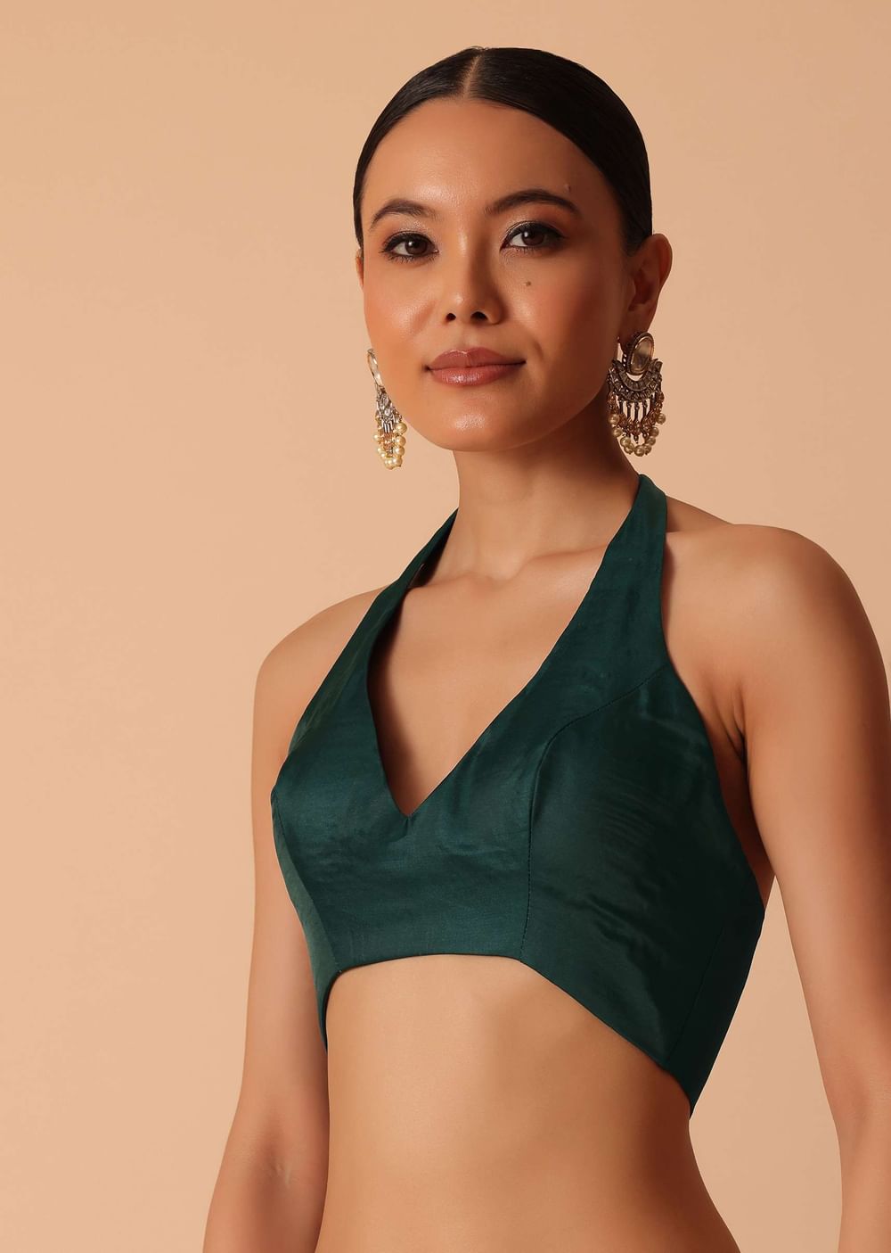 Green Saree In Organza With Lace Border And Unstitched Blouse Piece