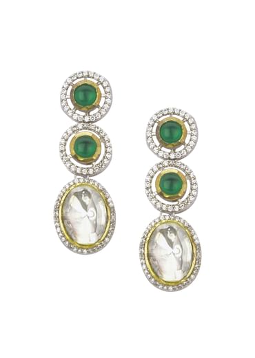 Green Two Layered Polki Necklace Set
