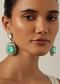 Green Two Tone Choker Set With Emerald Stones And White Zirconia
