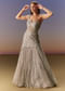 Grey Backless Gown With One Shoulder Bodice And Sculpted Fit