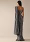 Grey Pleated Saree with A Corset Off-Shoulder Blouse
