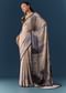 Grey Shaded Printed Saree with Blouse Fabric