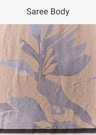 Grey Shaded Printed Saree with Blouse Fabric