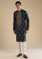 Grey Silk Embellished Mens Kurta and Pant Set