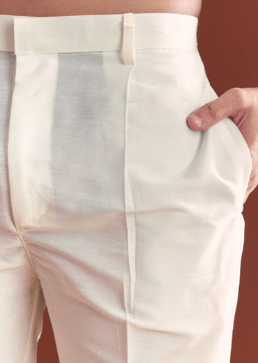 Grey Silk Kurta Set For Men With Resham Embroidery