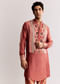 Grey Silk Ajrakh Printed Kurta Set