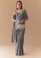 Grey Tissue Cutdana Embroidered Saree with Unstitched Blouse