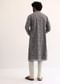 Grey Georgette Sequin Embroidered Kurta Set For Men