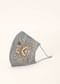 Grey Mask In Silk With Moti And Zardosi Embroidered Floral Motif