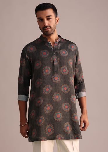 Grey Printed Kurta