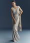 Grey Ready Pleated Saree With Cutdana And Sequins Work