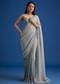 Grey Sequins Saree With Scalloped Embroidered Border