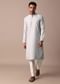Grey Silk Kurta Set With Resham Thread Work