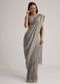 Grey Tissue Embroidered Saree