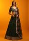Henna Green Lehenga Choli With Zari Embroidery And Floral Printed Dupatta