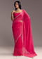 Hot Pink Organza Saree With Stone And Cut Dana Work