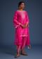 Hot Pink Silk Embroidered Kurta Dhoti Set