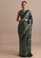 Indigo Modal Satin Saree In Ajrakh Hand Block Print